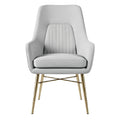 **Moderne grijze fauteuil met gouden poten**