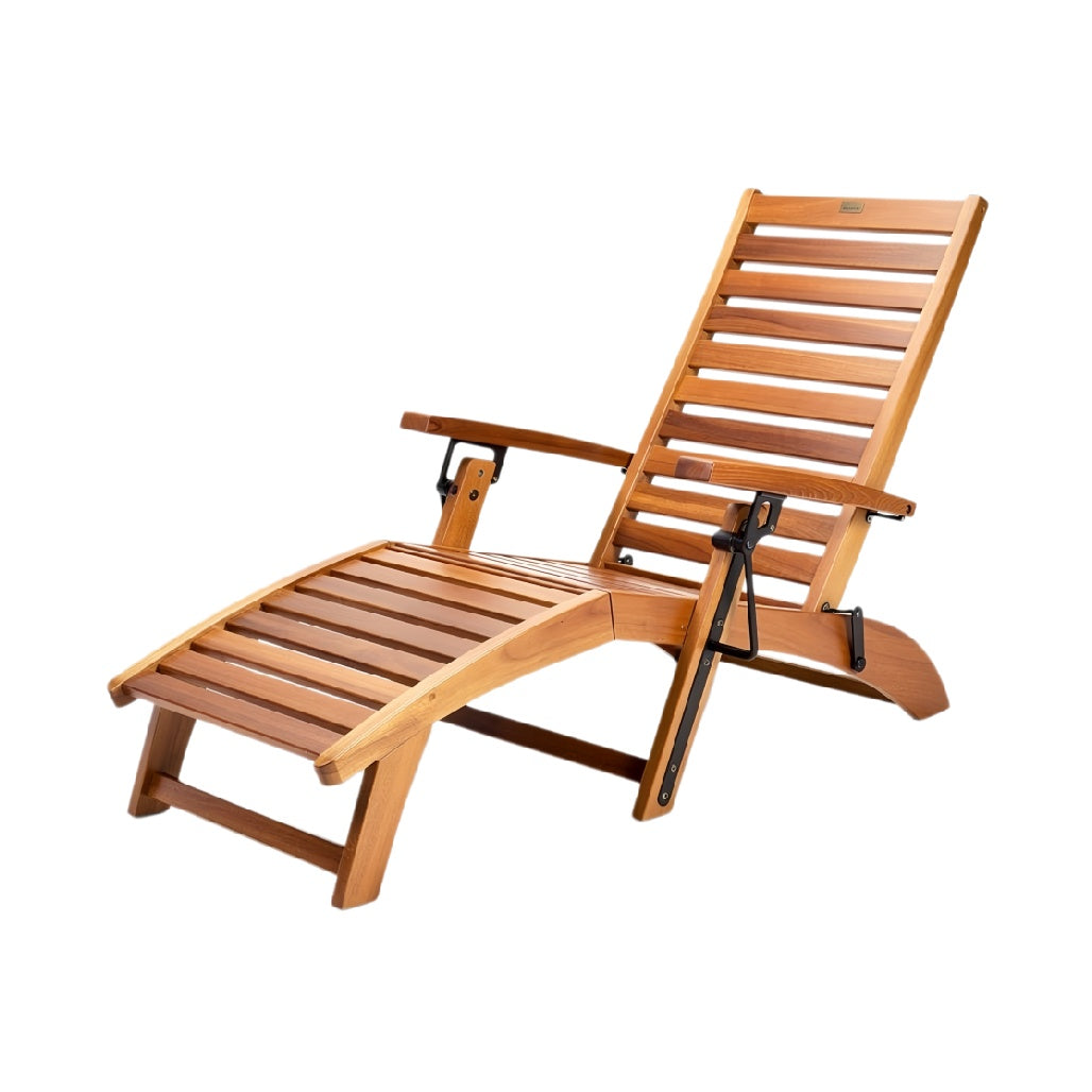 **Technische titel in het Nederlands: Luxe houten ligstoel met verstelbare rugleuning**